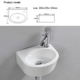 thumbnail image 2 of Lavabo de pared XIFIRY de cerámica 30x24x12 cm con grifo, 2 of 7