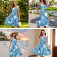 thumbnail image 5 of Jiueut Blue Turtle Starfish Pattern Hawaii Couple Matching Outfits Men's Hawaiian Button Down Shirt or Women's Sleeveless Summer Dress Beach Luau Party Clothes for Husband Wife, Size 2XL, 5 of 5