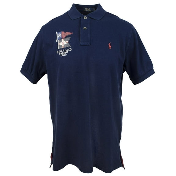 Men's Classic Fit Mesh Nautical Short Sleeve Polo Shirt-HN-S