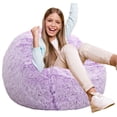 thumbnail image 1 of Sillón puff Kisoy de 76 cm, lila, de piel sintética, para niños, 1 of 8