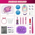 thumbnail image 6 of Flooyes 4-in-1 Kids Basketball Hoop and T Ball Set - Kids Baseball Tee with Automatic Pitching Machine, Indoor Outdoor Sport Toys Gifts for Toddler Boys Girls Age 3-12, Pink, 6 of 8
