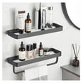 thumbnail image 3 of Bathroom Shelves Wall Mounted Glass Shelves for Bathroom Floating Shelf with Towel Holder Glass Shower Shelf 2 Tier Bathroom Wall Organizer, 3 of 7