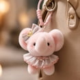 thumbnail image 5 of Blue Stuffed Elephant Plush Keychain for Girl Gift, Soft Cute Stuffed Animal Toys with Butterfly Bow and Crown, Birthday Stuffed Animal for Student Girl, 6 Inch, 5 of 8