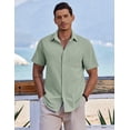 thumbnail image 2 of COOFANDY Men's Button Down Shirt Short Sleeve Casual Stylish No Tuck Shirt for Men, 2 of 6