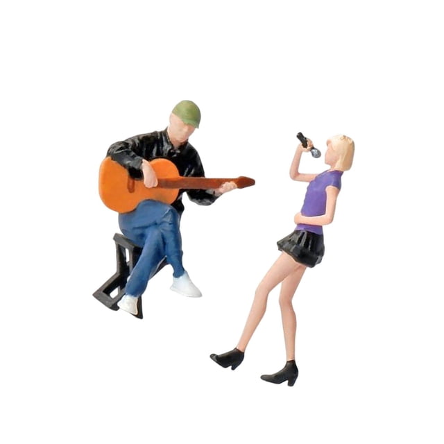 Guitarist and Singer Figures Desk tiny architecture model Decoration Miniature for Scenery Landscape