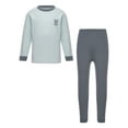 thumbnail image 3 of Jizyo Kids Boys Girls Long Johns Thermal Underwear Set Long Sleeve Rabbit Printed Crewneck T-Shirt and Elastic Waist Pants Gray 18-24 Months, 3 of 7