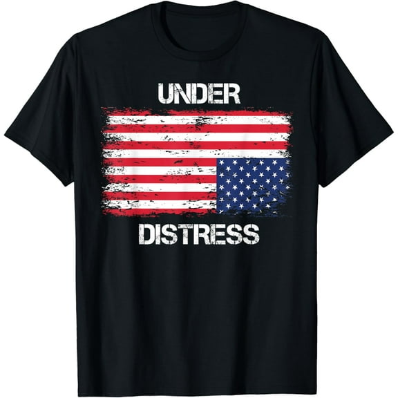 t-shirt UNDER DISTRESS Upside down US Flag T-Shirt mens,black,women,funny,journey,Crew Neck, Short Sleeve,printing