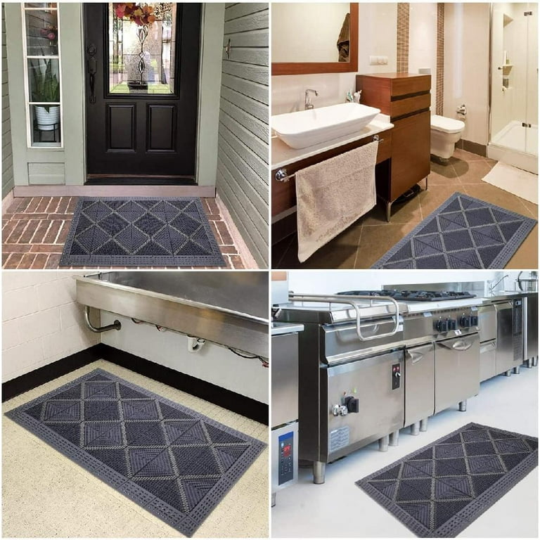 Outdoor Rubber Mats with Drainage, Rubber Drainage Mat,Outdoor Mats for Back  Door, Waterproof, Interlocking Rubber Mats, Easy Clean Rug Mats for Entry,  Patio, Pool, Assembly, 