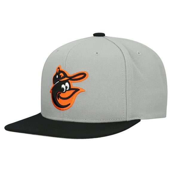 Men's Mitchell & Ness Gray Baltimore Orioles Cooperstown Collection Basic Flip Snapback Hat