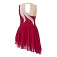 thumbnail image 2 of YONGHS Kids Girls Shiny Diamond Sleeveless Ice Skating Dance Dress Mesh Splice Ballet Dance Leotard Burgundy 8, 2 of 7