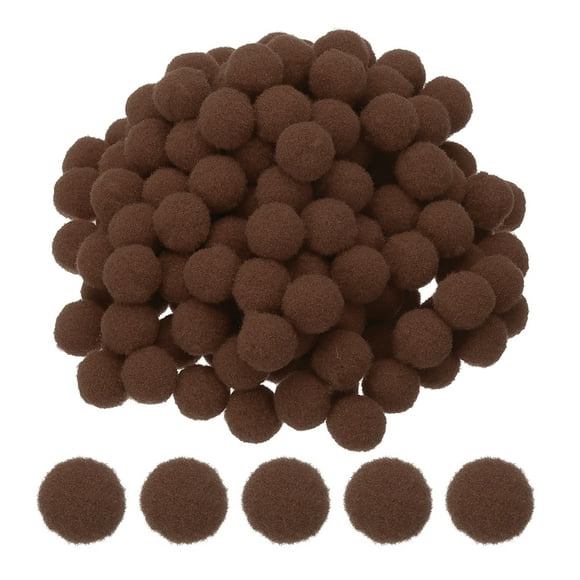 0.6inch Pom Poms for Crafts, 500pcs Pompoms for Crafts Puff Balls Bulk Fuzzy Balls for Hats Christmas Art DIY, Brown