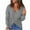Gray, variant on Women's Casual Sweaters Wrap V Neck Criss Cross Backless Long Sleeve Loose Knitted Sweater Pullovers Tops(Pink,XXL)