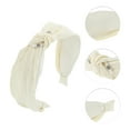 thumbnail image 3 of Unique Bargains 1 Pc Faux Pearls Tie Headbands for Women Beige, 3 of 6