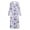 Blue Butterfly Floral Pattern, variant on Warm House Dress for Home Indoor, Elastane Polyester Blend Button Front Cozy Full Length Nightgown, Leopard Print Pattern