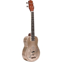 Gold Tone Left-Handed Tenor-Scale Metal Body Resonator Ukulele with Gig Bag Natural