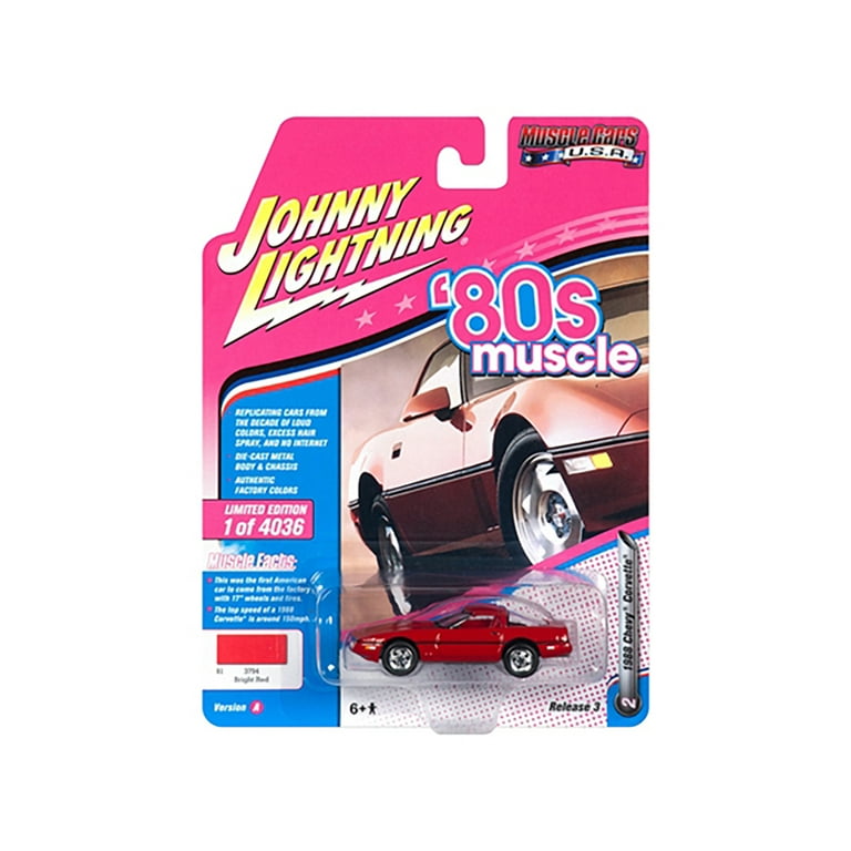 Johnny Lightning 1:64 Scale Red 1988 Chevrolet Corvette Diecast
