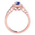 thumbnail image 3 of Mauli Jewels Engagement Rings for Women 1.35 Carat Halo Sapphire And Diamond Engagement Ring 4 Prong-Setting 14k Rose Gold, 3 of 6