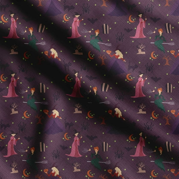 Soimoi Halloween Print,Cotton Cambric, Quilting Fabric Sold by The Yard 42 Inch Wide, Medium Weight Cotton Fabric, SewingSupplies,Purple