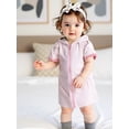 thumbnail image 3 of SUNSIOM Robe de Plage à Manches Courtes pour Filles, Fermeture Éclair, Rayée, pour Enfants, 3 of 6