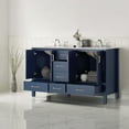 thumbnail image 3 of Vinnova Gela 60" Double Vanity in Blue with Carrara White Marble Countertop, 3 of 5