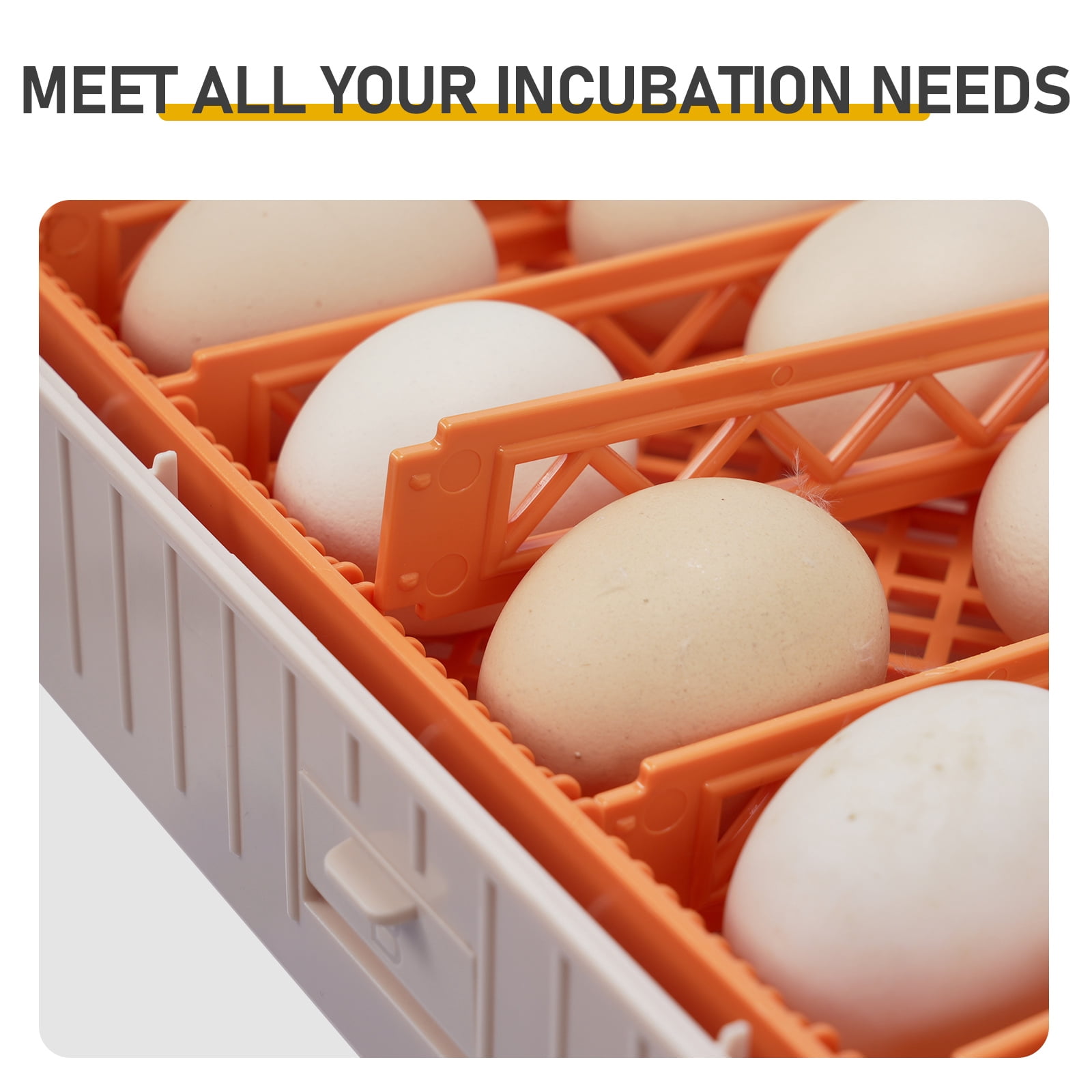 56 Eggs Incubator with Fully Automatic Turner, Upgraded LED Candler, Auto Temp & Humidity Control (Fahrenheit Display), Strip Egg Tray, 56H 110V 85W