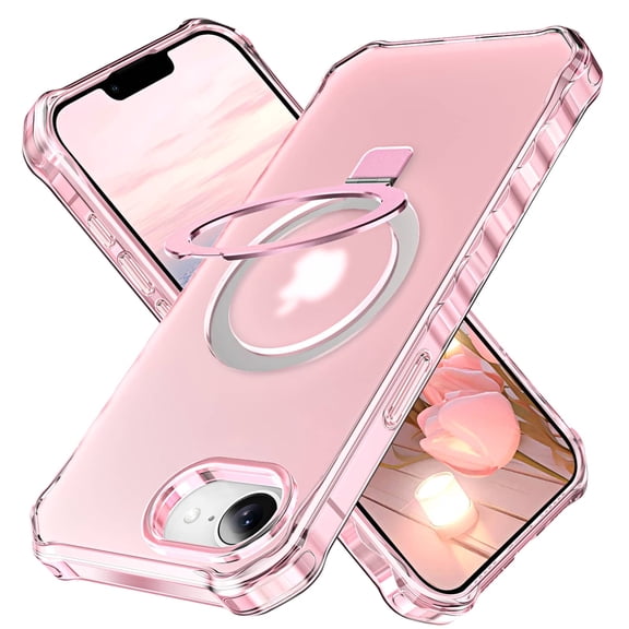 New Case For iPhone 16e with Magnetic Ring Stand [Curly Edge] [Wireless Charging] [Reinforced Corners] Slim Fit Shockproof Protective Phone Case
