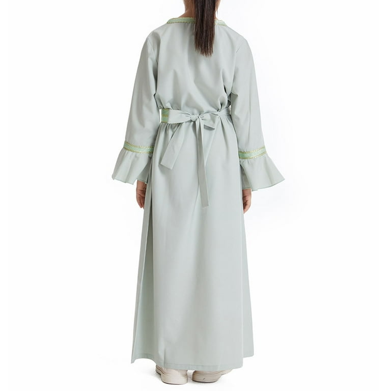 knee length dresses for ladies Women Ramadan Eid Arabic Dubai Abaya Luxury Muslim Fashion Hot Beading –  Abaya Babes main image 1