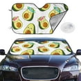 thumbnail image 2 of Uemuo Flowers Avocado Pattern Accordion Car Windshield Sun Shade, Foldable Reflective Sun Visor for Car, Reflector Windshield Sunshade-Small, 2 of 7