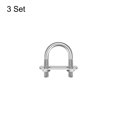 thumbnail image 3 of Unique Bargains Round U-Bolts 3 Sets 24mm Inner Width 42mm Length M6 with Nuts and Plates, 3 of 5