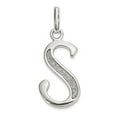thumbnail image 6 of 925 Sterling Silver Polished Glitter Enamel Letter S Shaped Pendant, 6 of 7
