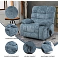 thumbnail image 4 of Power Lift Recliner Chair with Lumbar Heat Vibration Massage, Dual Motor Electric Lift Recliners Infinite Position Up to 350 LBS, Chenille Fabric Medium-Firm Lifting Assist Chair, Greyish Blue, 4 of 7