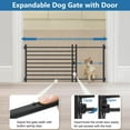 thumbnail image 3 of Indoor Dog Gate with Door, 34-55" Extra Wide Full Metal Pet Gate Short Dog Gate for Stairs, Pressure Mount 10'' Tall Small Puppy Low Gate Easy Step Over for Doorways, 3 of 9