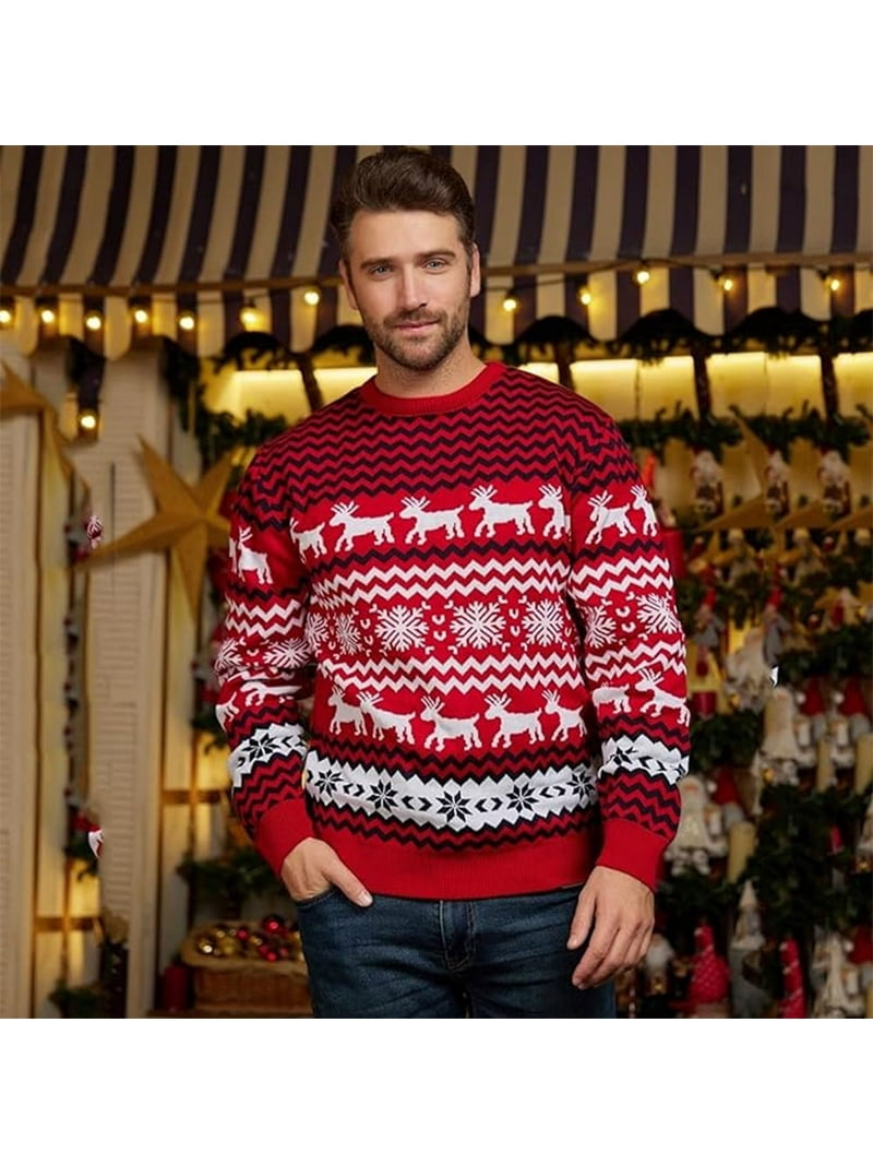 SOMER Men Christmas Sweater Family Couples Warm Thick Casual
