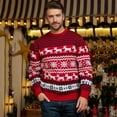 thumbnail image 4 of SOMER Men’s Ugly Christmas Sweater 2025 Family Couples Reindeer Snowflake Knit Pullover Long Sleeve Xmas Holiday Party Winter Warm Tops Red, 4 of 6