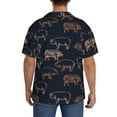 thumbnail image 3 of Yiaed Pig Farm Print Mens Casual Wrinkle Free Shirts Short Sleeve Button Down Summer Stretch Dress Shirt-3X-Large, 3 of 5