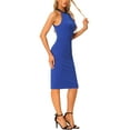 thumbnail image 4 of INSPIRE CHIC Halter Dress for Women's Halloween Sleeveless Bodycon Wedding Guest Cocktail Sheath Midi Dress, 4 of 5