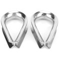 thumbnail image 1 of Wire Rope Cable Thimbles, 2Pcs M20 Stainless Steel Thimbles for 10mm Diameter Wire Rope Rigging, 12.1oz, 1 of 5
