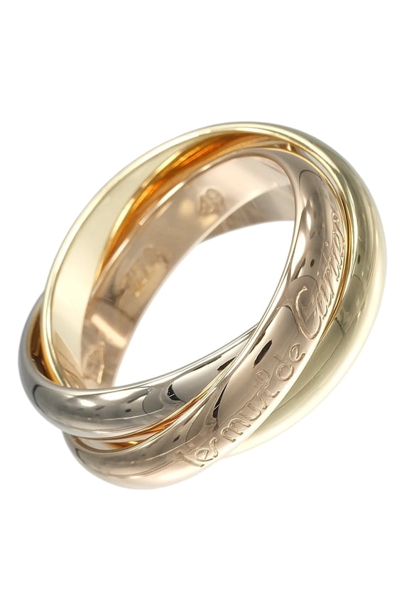 Pre-Owned Cartier Trinity Ring, Size 8, 3.5mm Band, 18K Gold (YG, PG, WG), Approx. 8g.