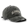 thumbnail image 2 of Vintage Baseball Cap for Men and Women Streetwear Washed Denim Cap in Blue and Green for Spring/Summer Cotton and Polyester Material Snapback Style with Letter Design, 2 of 5