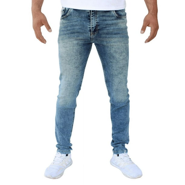 Pantalón de mezclilla stretch John Silver Corte skinny Color azul verdoso batik