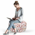 thumbnail image 2 of Nautical Pouf Cover with Zipper, Colorful Corals Shells and Crabs Marine Lifestyle on a Plain Background, Soft Decorative Fabric Unstuffed Case, 30" W X 17.3" L, White and Multicolor, by Ambesonne, 2 of 5