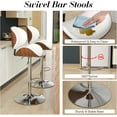 thumbnail image 4 of YEXJ Bar Stools Set of 2, Swivel Adjustable Height Barstools, PU Leather Upholstered Bar Chairs with Footrest, Bentwood Bar Stool for Kitchen, Bar, Dining Room-2-White, 4 of 14