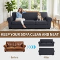 thumbnail image 7 of JIATER 4-Piece Sofa Cover Stretch Couch Cover Washable Sofa Slipcover Furniture Protector with 3 Cushion Covers,Sofa Dark Gray, 7 of 7