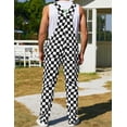 thumbnail image 3 of Overalls for Men Checkered Jumpsuits Stretchy Rompers Work Bibs Coveralls, 3 of 9