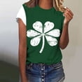 thumbnail image 1 of Uootdi T-Shirts à Manches Courtes pour Femmes Col Rond Trèfle Graphique Usé Tenue Décontractée Quotidienne Cadeau, 1 of 7