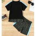 thumbnail image 4 of GEYEHUG Boys 2 Pieces Outfits Print Round Neck Short Sleeve Top and Shorts Set, 4 of 7