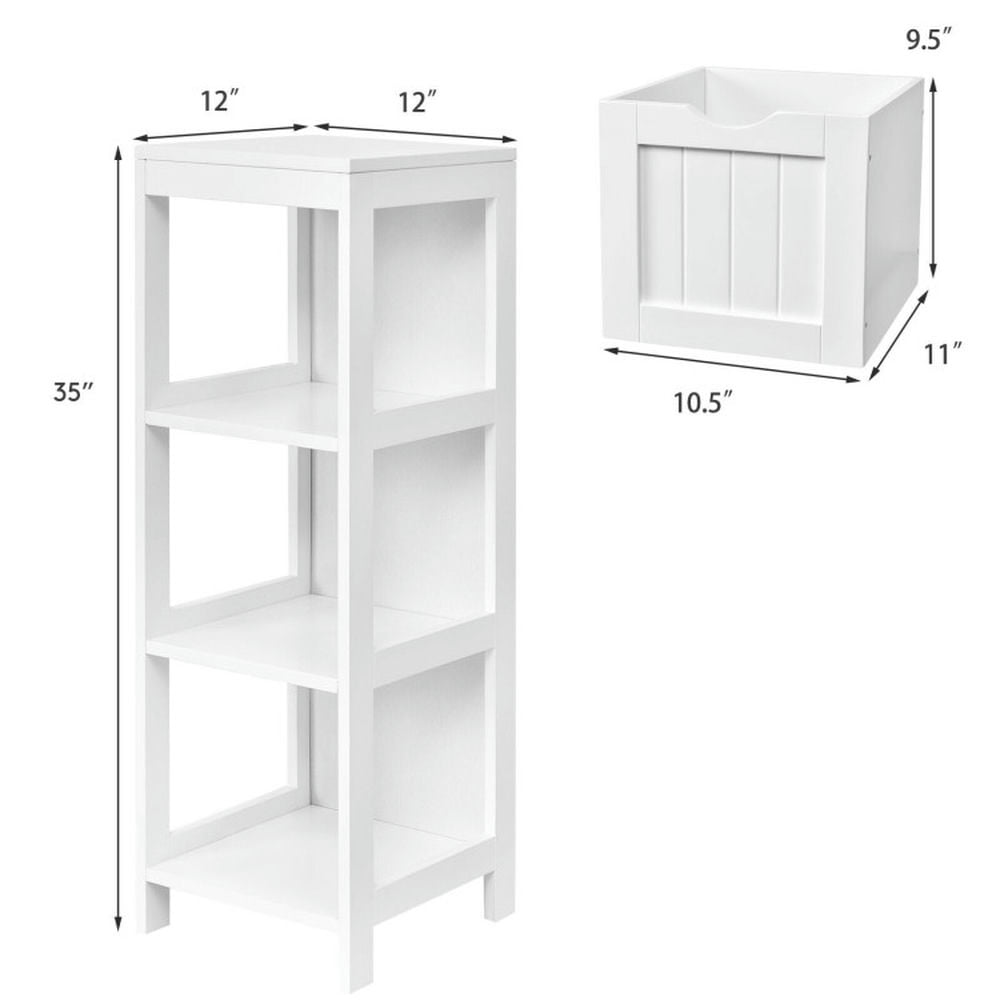 Finihen Bathroom Storage Cabinet, Bathroom Floor Cabinet, Wooden Bathroom Floor Cabinet with Removable Drawers, for Bathroom, Living Room, Bedroom, Kitchen, White Finihen Bathroom Storage Cabinet, Bathroom Floor Cabinet, Wooden Bathroom Floor Cabinet with Removable Drawers, for Bathroom, Living Room, Bedroom, Kitchen, White