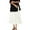 F-619White3629, variant on FEIFLY Women Layered Fringe Hem Maxi Skirt For Elegant Tiered Ruffle Design Flowy Boho Style High Waist A-Line Long Skirt Casual Party Wear Relaxed Fit Female Solid Color Dailywear