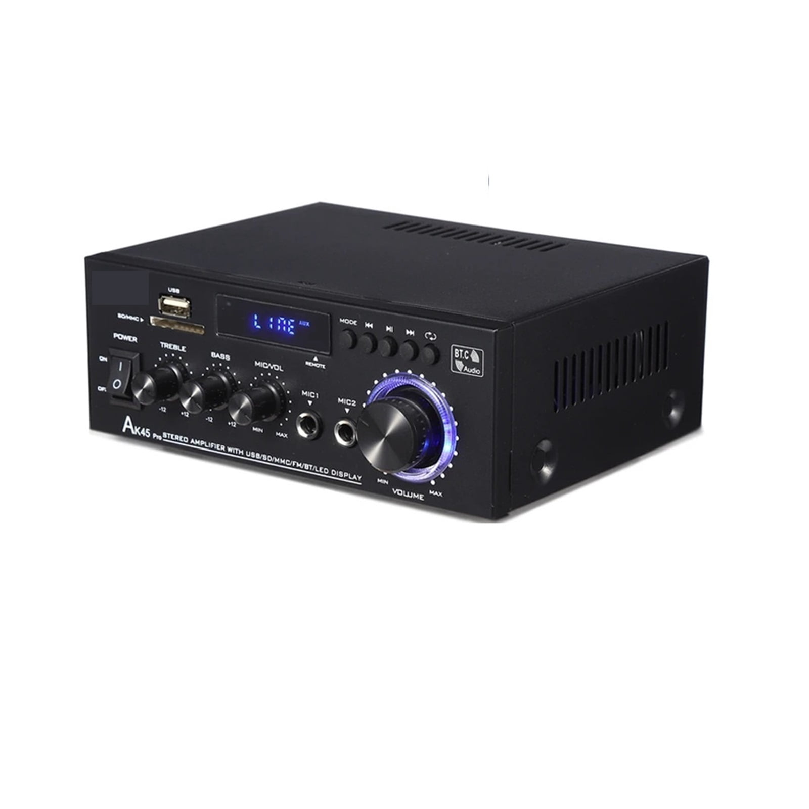 Digital Amplifier Channel 2.0 Bluetooth AMP Bass Speaker Rated Power 50W×2 for Home Car ,Multi Modes