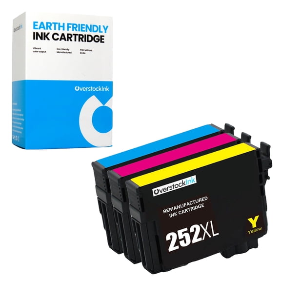 OverstockInk 252XL Color Ink Cartridges Compatible for Epson 252 252XL for Workforce WF-7720 (1 each C, M, Y)